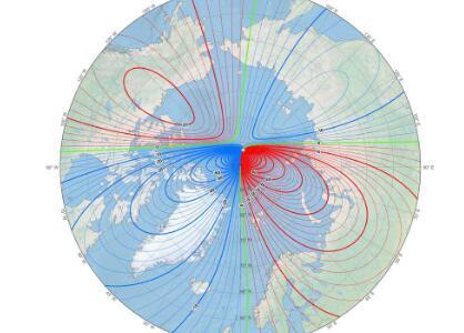 意外的磁北极变化意味着新的世界磁模型图