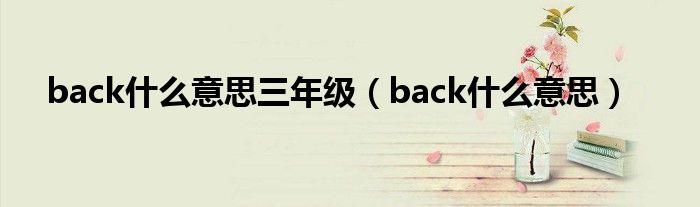 back什么意思三年级（back什么意思）