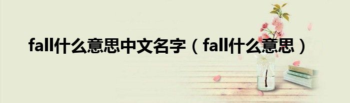 fall什么意思中文名字（fall什么意思）