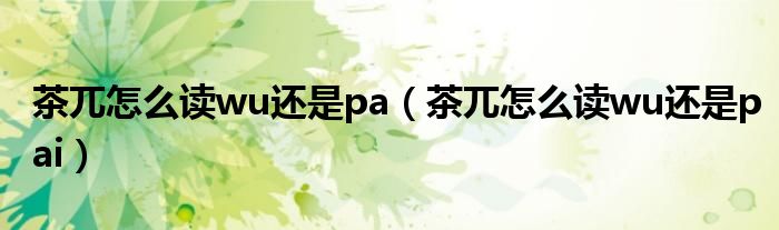 茶兀怎么读wu还是pa（茶兀怎么读wu还是pai）