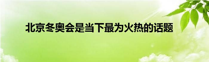 北京冬奥会是当下最为火热的话题