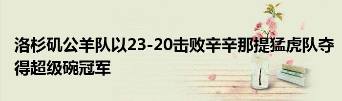 洛杉矶公羊队以23-20击败辛辛那提猛虎队夺得超级碗冠军