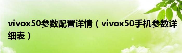 vivox50参数配置详情（vivox50手机参数详细表）