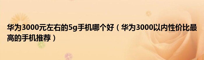 华为3000元左右的5g手机哪个好（华为3000以内性价比最高的手机推荐）