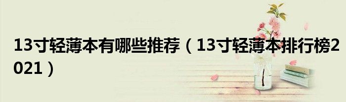 13寸轻薄本有哪些推荐（13寸轻薄本排行榜2021）