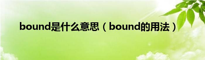 bound是什么意思（bound的用法）