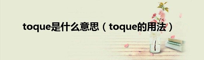 toque是什么意思（toque的用法）