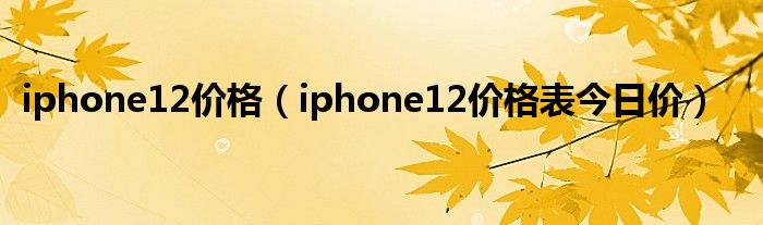 iphone12价格（iphone12价格表今日价）