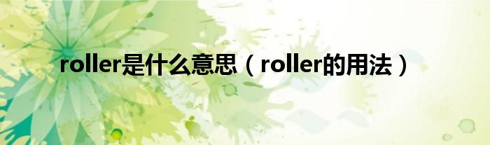 roller是什么意思（roller的用法）