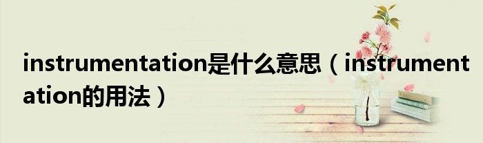 instrumentation是什么意思（instrumentation的用法）