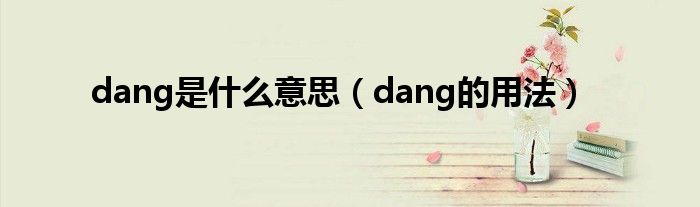 dang是什么意思（dang的用法）