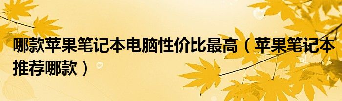 哪款苹果笔记本电脑性价比最高（苹果笔记本推荐哪款）