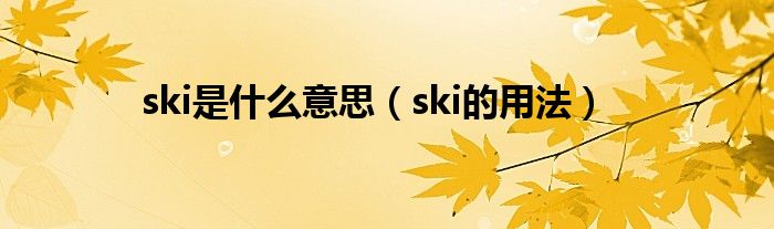 ski是什么意思（ski的用法）