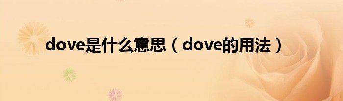 dove是什么意思（dove的用法）