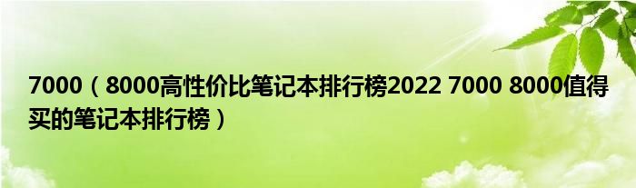 7000（8000高性价比笔记本排行榜2022 7000 8000值得买的笔记本排行榜）