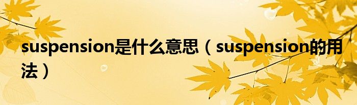 suspension是什么意思（suspension的用法）