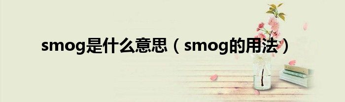 smog是什么意思（smog的用法）