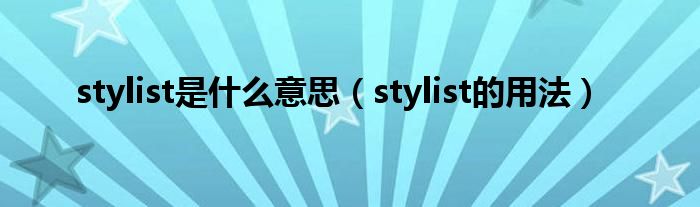 stylist是什么意思（stylist的用法）