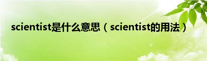 scientist是什么意思（scientist的用法）