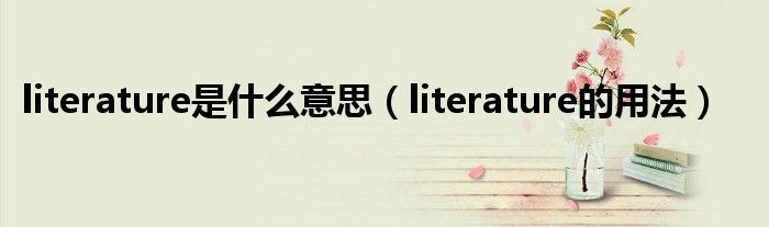 literature是什么意思（literature的用法）