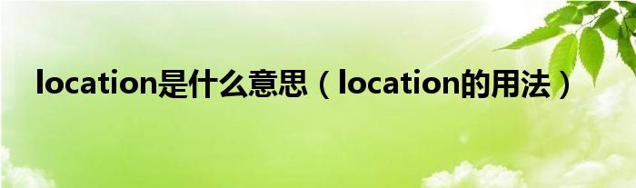 location是什么意思（location的用法）