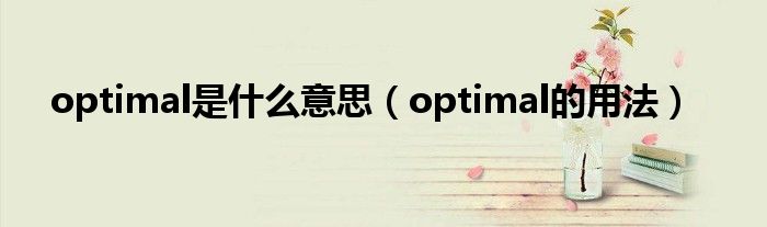 optimal是什么意思（optimal的用法）