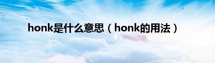 honk是什么意思（honk的用法）