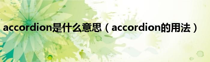 accordion是什么意思（accordion的用法）