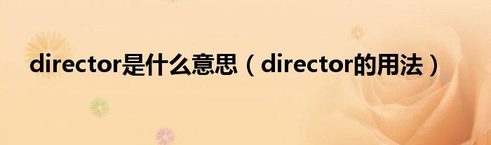 director是什么意思（director的用法）