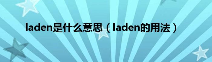 laden是什么意思（laden的用法）