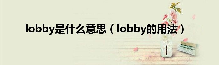 lobby是什么意思（lobby的用法）