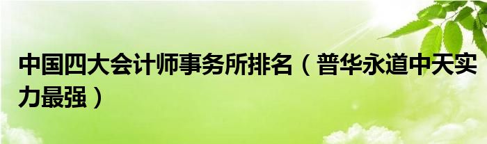 中国四大会计师事务所排名（普华永道中天实力最强）