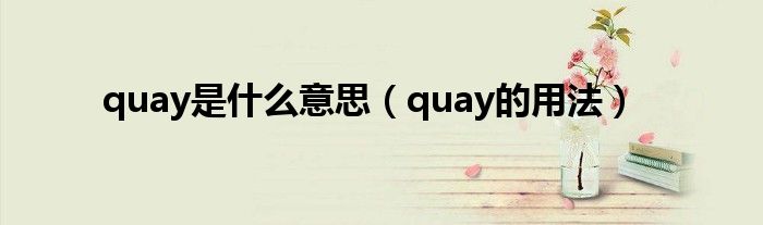 quay是什么意思（quay的用法）