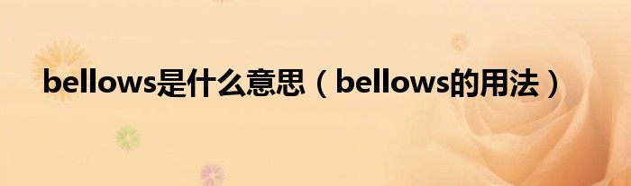 bellows是什么意思（bellows的用法）