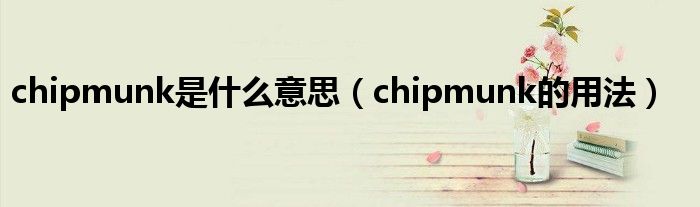 chipmunk是什么意思（chipmunk的用法）