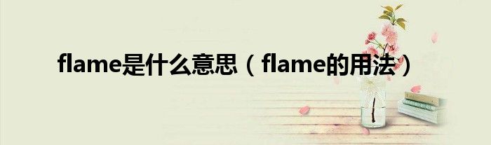 flame是什么意思（flame的用法）