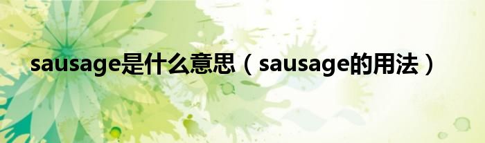 sausage是什么意思（sausage的用法）