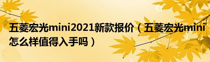 五菱宏光mini2021新款报价（五菱宏光mini怎么样值得入手吗）