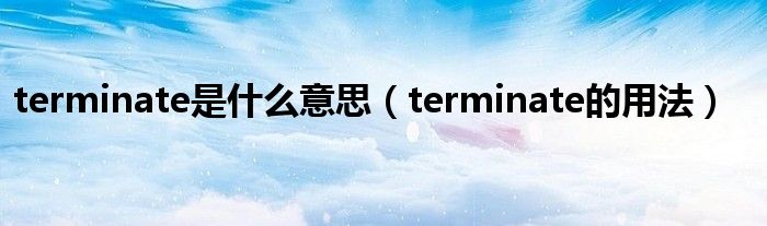 terminate是什么意思（terminate的用法）