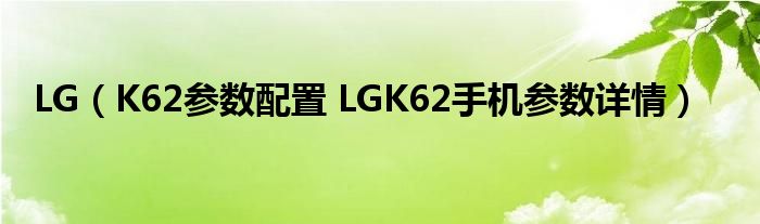 LG（K62参数配置 LGK62手机参数详情）