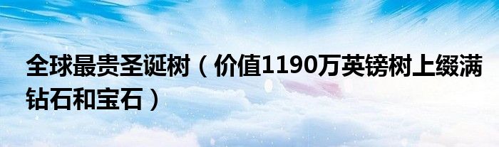 全球最贵圣诞树（价值1190万英镑树上缀满钻石和宝石）