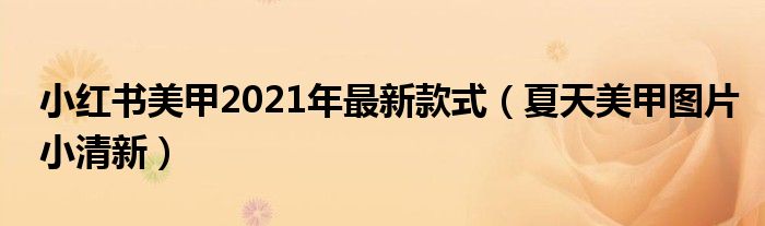 小红书美甲2021年最新款式（夏天美甲图片小清新）