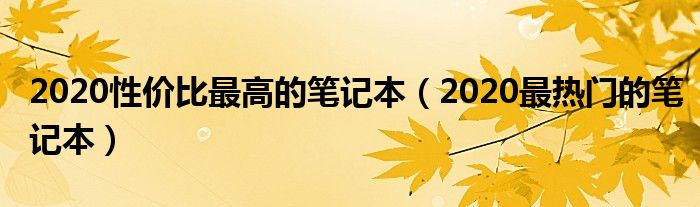 2020性价比最高的笔记本（2020最热门的笔记本）