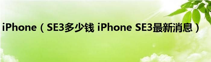 iPhone（SE3多少钱 iPhone SE3最新消息）