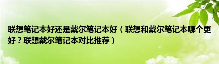 联想笔记本好还是戴尔笔记本好（联想和戴尔笔记本哪个更好？联想戴尔笔记本对比推荐）