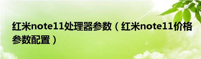 红米note11处理器参数（红米note11价格参数配置）