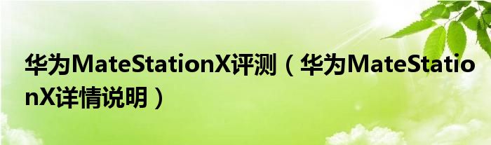 华为MateStationX评测（华为MateStationX详情说明）