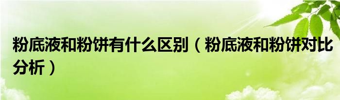 粉底液和粉饼有什么区别（粉底液和粉饼对比分析）