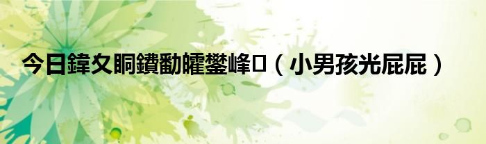 今日鍏夊眮鐨勫皬鐢峰（小男孩光屁屁）