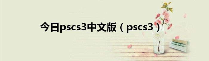 今日pscs3中文版（pscs3）